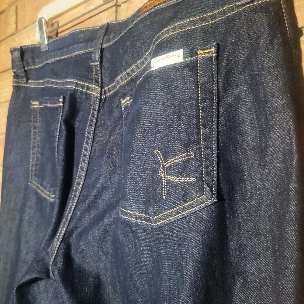 David Kahn Women's Dress Wide Leg Flare Jeans Dark Wash - Size - Picture 2 of 14